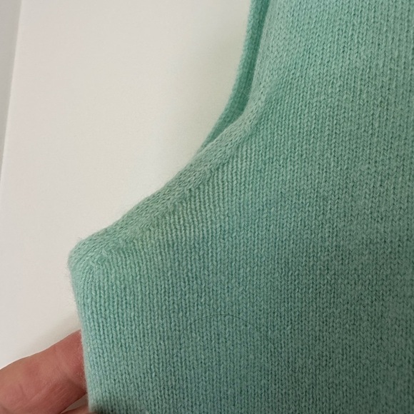 Vintage Linda Allard Ellen Tracy Mint Green Sleeveless Cashmere Shell / Lg - Picture 3 of 8